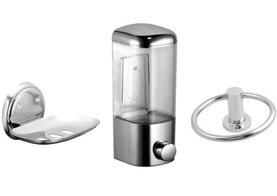 

DEVICE IN LION GLOSSY Steel, Plastic Bathroom Set
