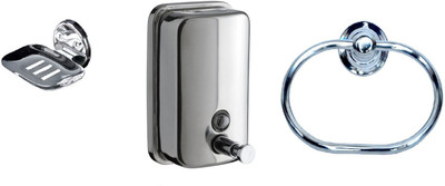 

DEVICE IN LION GLOSSY Steel, Plastic Bathroom Set