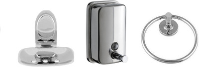 

DEVICE IN LION GLOSSY Steel, Plastic Bathroom Set