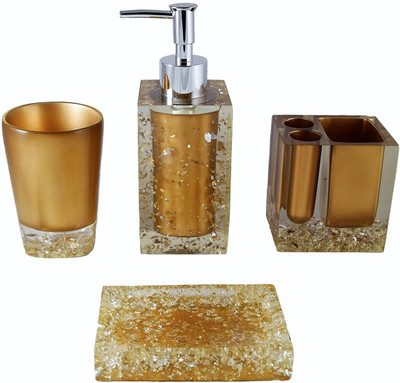 

Smiling Home Gold Dust Royal Edition Polyresin Bathroom Set(Pack of 4)