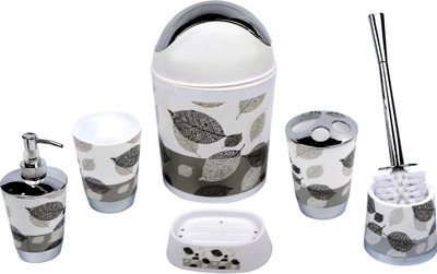 

Home Creations Set of 6pc Floral Plastic Bathroom Set(Pack of 6)