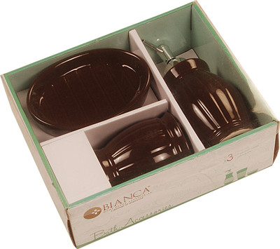 

Bianca Metal Bath Accessories for Bathroom Decore. (Set of 3) Ceramic Bathroom Set(Pack of 3)