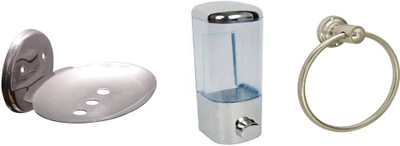 

FLICKER GLOSSY Steel, Plastic Bathroom Set