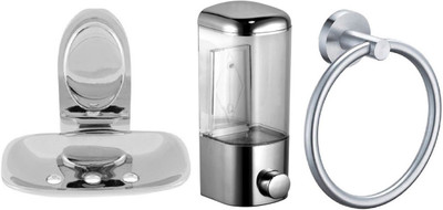 

DEVICE IN LION GLOSSY Steel, Plastic Bathroom Set