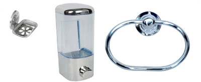 

FLICKER GLOSSY Steel, Plastic Bathroom Set