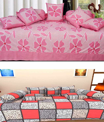 

Shivkirpa Cotton Floral Diwan Set, Multi