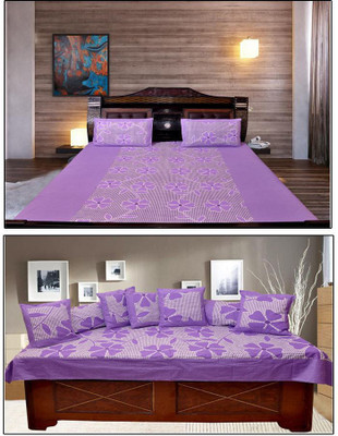 

Kdecor Cotton Floral Diwan Set