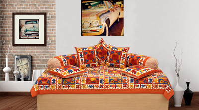 

Jaipur Print Cotton Floral Diwan Set, Multicolor