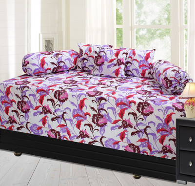

The Intellect Bazaar Cotton Floral Diwan Set, Purple