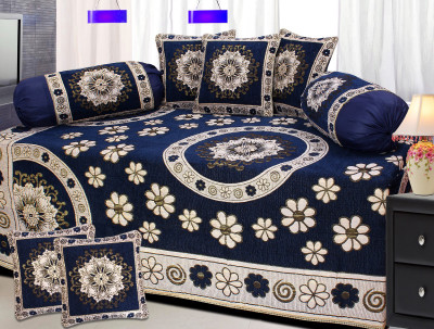 

Abhomedecor Chenille Floral Diwan Set, Multicolor