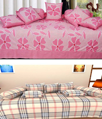 

Shivkirpa Cotton Floral Diwan Set, Multi