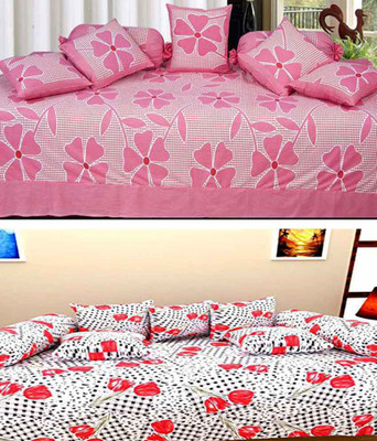 

Shivkirpa Cotton Floral Diwan Set, Multi