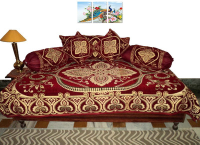 

Amita Home Furnishing Velvet Abstract Diwan Set