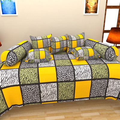 

The Decor Hub Cotton Checkered Diwan Set, Multicolor