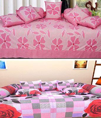 

Shivkirpa Cotton Floral Diwan Set, Multi