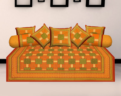 

Metro Living Cotton Checkered Diwan Set