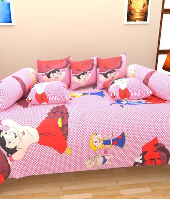 

Bansal Yarn Cotton Cartoon Diwan Set, Pink