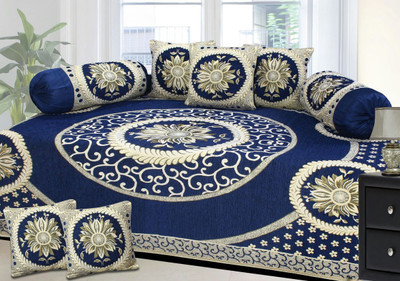 

Red N Hot Chenille Abstract Diwan Set