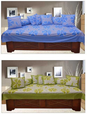 73% OFF on DECOR VATIKA Cotton Floral Diwan Set