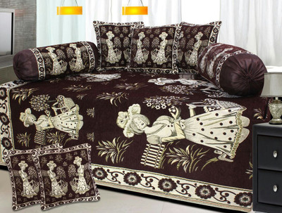 

PHome Decor Chenille Abstract Diwan Set, Multicolor