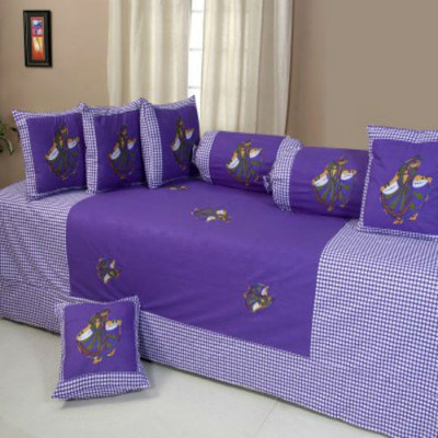 

Creative Homes Cotton Abstract Diwan Set, Blue