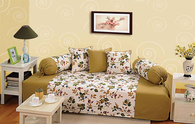 SWAYAM Cotton Floral Diwan Set(Multicolor)