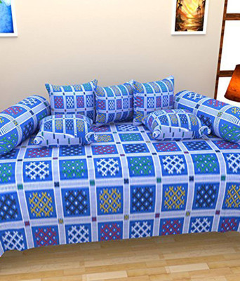 

Aashiyana Sajona Cotton Checkered Diwan Set, Blue
