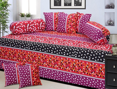 

The Intellect Bazaar Cotton Striped Diwan Set, Multicolor
