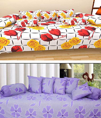 

Shivkirpa Cotton Floral Diwan Set, Multi