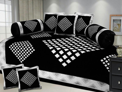 

PHome Decor Chenille Checkered Diwan Set, Multicolor