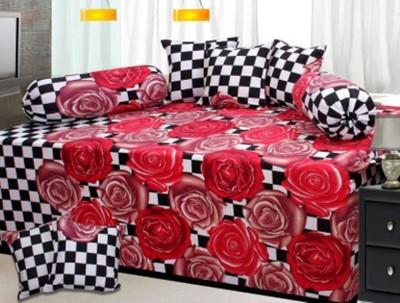 

Red N Hot Cotton Floral Diwan Set