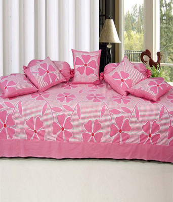

Red N Hot Cotton Floral Diwan Set