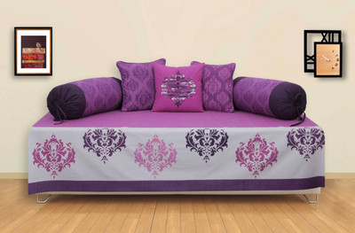 

Elan Cotton Plain, Damask Diwan Set, Purple;violet