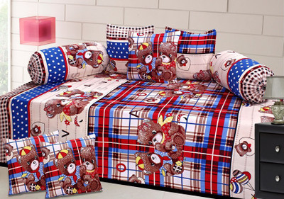 

Shreejee Polycotton Cartoon Diwan Set, Multicolor