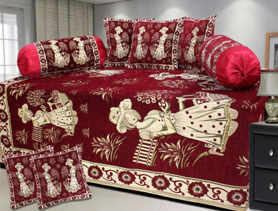 

PHome Decor Chenille Abstract Diwan Set, Multicolor
