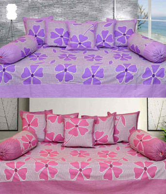 

Kdecor Cotton Floral Diwan Set