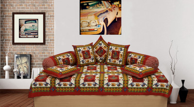 

Jaipur Print Cotton Floral Diwan Set, Multicolor