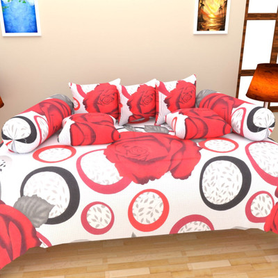 

The Decor Hub Cotton Floral Diwan Set, Multicolor