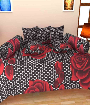 

The Decor Hub Cotton Floral Diwan Set, Multicolor