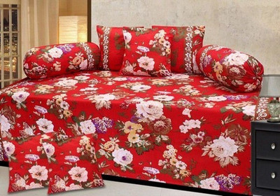 

Shreejee Polycotton Floral Diwan Set, Multicolor