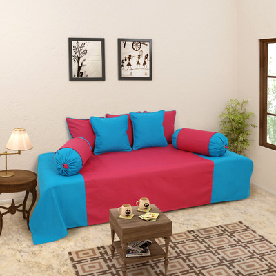 

Soumya Furnishings Cotton Plain Diwan Set, Multi