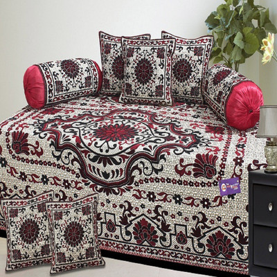 

The Intellect Bazaar Chenille Abstract Diwan Set, Multicolor