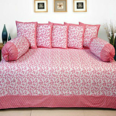 

Creative Homes Cotton Floral Diwan Set, Pink