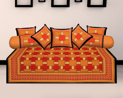 

Metro Living Cotton Checkered Diwan Set