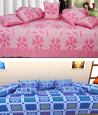

Shivkirpa Cotton Floral Diwan Set, Multi