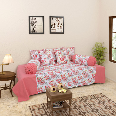 

Soumya Furnishings Cotton Floral Diwan Set, Multi