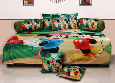 Dekor World Polyester Cartoon Diwan Set(Multicolor)