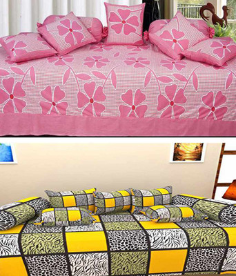 

Shivkirpa Cotton Floral Diwan Set, Multi