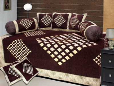 The Intellect Bazaar Chenille Abstract Diwan Set