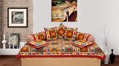 

Jaipur Print Cotton Floral Diwan Set, Multicolor